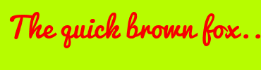Image with Font Color F80000 and Background Color B7FC00